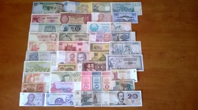 40 sztuk  banknotów - zestaw