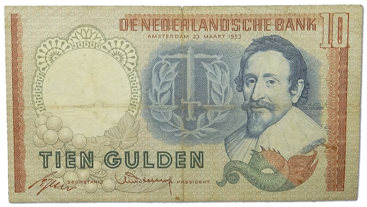 21.Holandia, 10 Guldenów 1953, P.85, St.3-
