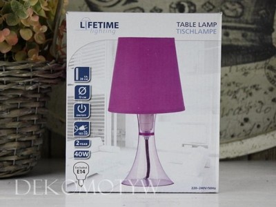 *dekomotyw* Lampa lampka klosz różowa 28 cm