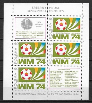 znaczki polskie bl 94 piłka nożna