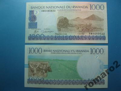 Rwanda 1000 Francs 1998 P-27 Banknot UNC