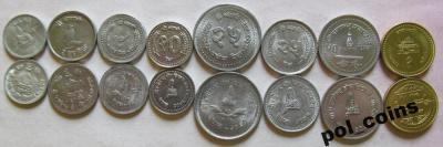 Nepal 1971-2003 Zestaw 8 monet XF-UNC