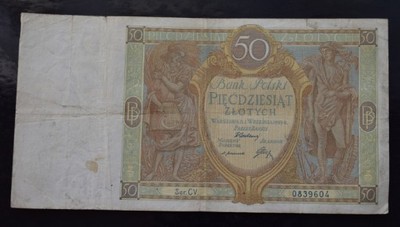 50 ZŁOTYCH 1929 SER. CV - OKAZJA - !