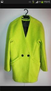 RESERVED płaszcz neonowy limonkowy HIT blogów - 5919806942 - oficjalne  archiwum Allegro
