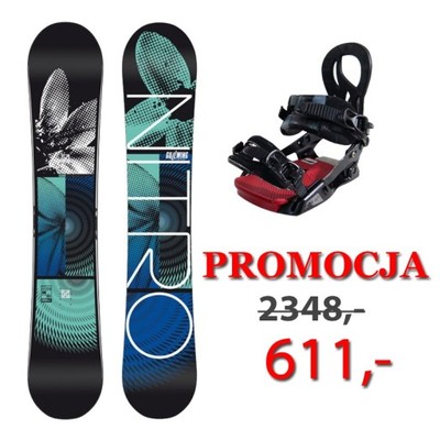 ZESTAW snowboard NITRO MYSTIQUE 152 +wiązania -74%