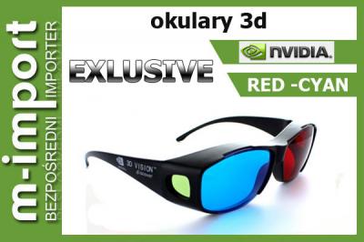 OKULARY 3D RED CYAN ANAGLIFY 3D NVIDIA EXCLUSIV