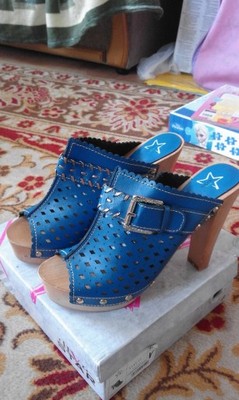 sexi damskie modne buty niebieskie