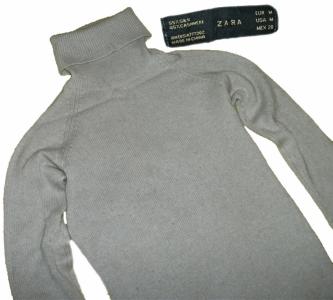 Sweter Golf Zara Jedwab + Kaszmir Cashmere Wool /M