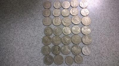Zestaw starych 34 polskich monet PRL