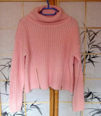 różowy sweter z golfem Rainbow Bonprix 34/36