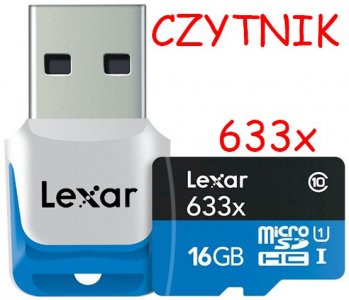 KARTA 16GB MICROSD LEXAR MOBILE X633 + CZYTNIK US