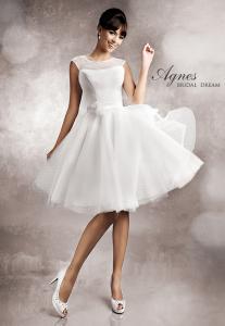biała krótka suknia ślubna AGNES 11254 - 4685278354 - oficjalne archiwum  Allegro