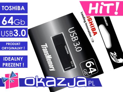 HiT! PENDRIVE TOSHIBA DAICHI 64Gb USB 3.0 +PREZENT