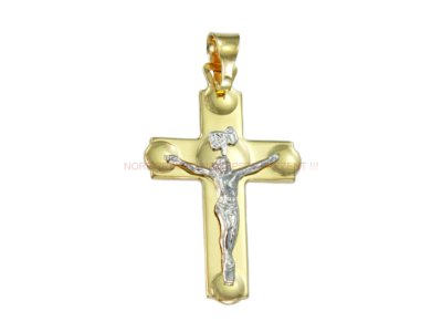 Piekny Złoty Krzyż z Panem Jezusem - Próba 585