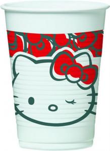 Kubeczki plastikowe Hello Kitty urodziny 8 szt.