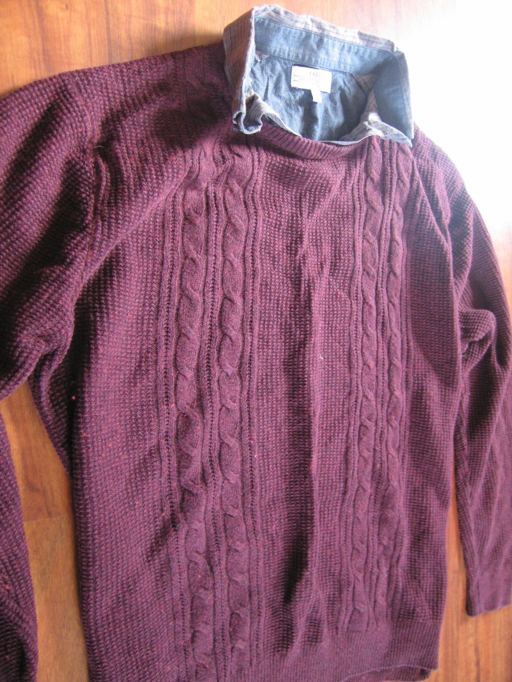 Sweter męski z koszulą wełniany NEXT - 259zł