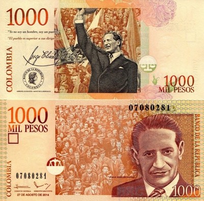 KOLUMBIA - 1000 pesos 2014 - P-456 -  UNC