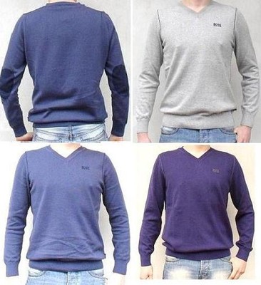 sweter HUGO BOSS v-neck nowy ŁATY kolory  -  L