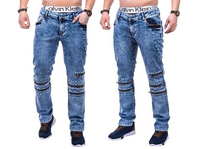 Hit spodnie męskie jeansy slim OMBRE P330 jeans 32