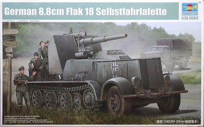 TRUMPETER 01585 - 1:35 German 8.8cm Flak 18 Selbs.