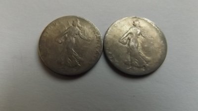 2 x 50 centimes - Srebro Francja 1898 oraz 1903