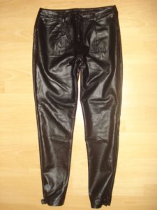 MOHITO czarne skórzane spodnie baggy NOWE 38/M