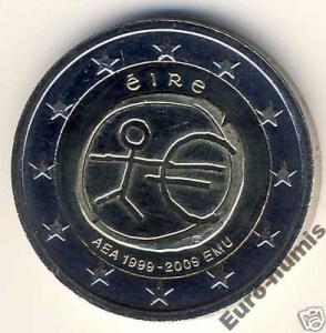 2009 - Irlandia   2 euro -10 lat uni Europejskiej.
