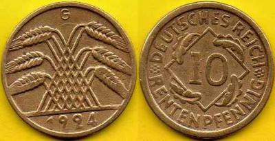 NIEMCY  10 Rentenpfennig  1924 r  G