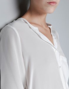 biała koszula ZARA 100% jedwab cudna 36 jedwabna - 6303128405 - oficjalne  archiwum Allegro