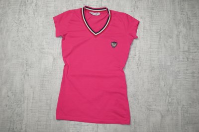 TOMMY HILFIGER__różowa koszulka bluzka__logo__S/M_
