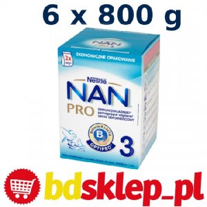 Nestle Nan OPTIPRO 3 mleko ZESTAW 6x 800g po 1r
