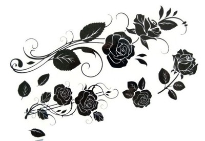 tatuaż TATUAŻE arkusz czarne (51) róże