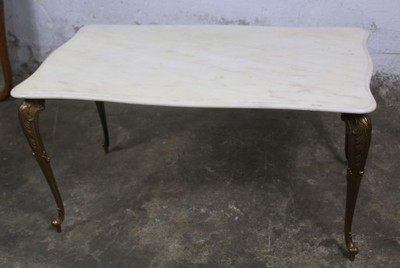 6042f Przepiękna ława stolik z marmurowym blatem
