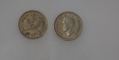Nowa Zelandia ( Anglia ) 3 Pence 1947 rok BCM
