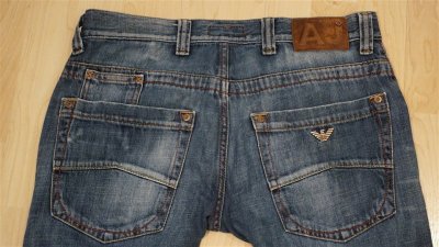 ARMANI JEANS niebieskie super jeansy logowane 31