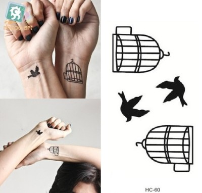 tatuaże zmywalne wodne ptaki klatka klatki ptak