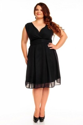 Okazja Czarna Sukienka Plus Size V Sylwester 6599452867 Oficjalne Archiwum Allegro