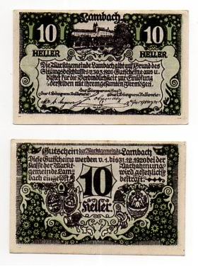 AUSTRIA / LAMBACH 1920 10 HELLER