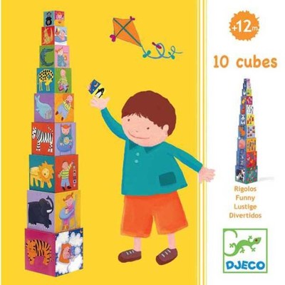 DJECO edukacyjna wieża z klocków FUNNY 8503, 12m+