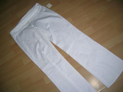 spodnie biale szeroki pas zara basic 42/44 elegan