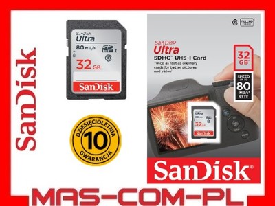 KARTA PAMIĘCI SANDISK 32GB SDHC 80MB/S CLASS10