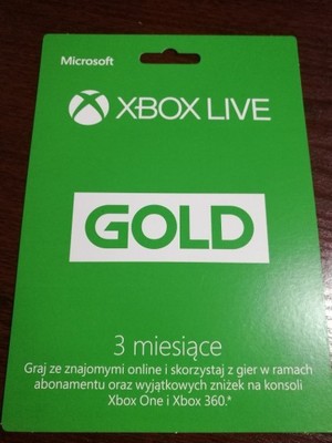 Xbox Live Gold - kod 3 miesiące