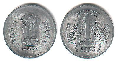INDIE 1 RUPEE 2003 r. RARYTAS UNC (6014AV)
