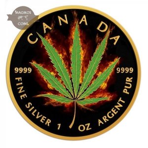Płonący Liść Płonąca Marihuana Kanada 2016 5$ 1 Oz