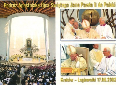 JAN PAWEŁ II - Pocztówka - KRAKÓW  17.08.2002r.