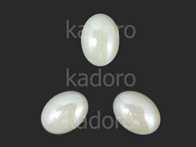 Kaboszon ceramiczny biały perłowy ow 14x10-4szt