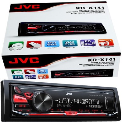 RADIO SAMOCHODOWE JVC KD-X141 USB AUX FLAC MP3 - 6740773761 - oficjalne  archiwum Allegro