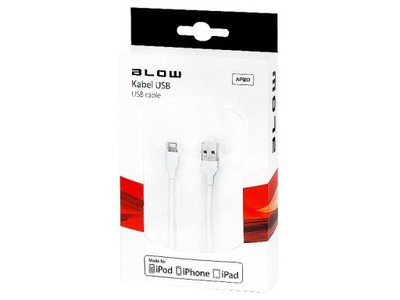 BLOW Przyłącze USB A iPhone 5/6 MFI 2m WHITE