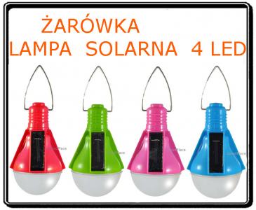 LAMPA_lampka_SOLARNA_4_LED _ogród_ŻARÓWKA_czerwony