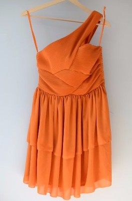 Pomarańczowa sukienka H&M na jedno ramię r.36 - 6681733254 - oficjalne  archiwum Allegro